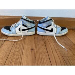 Nike Boys Air Jordan 1 Mid 640737-401‎ Blue Basketball Shoes Sneakers Size 3Y